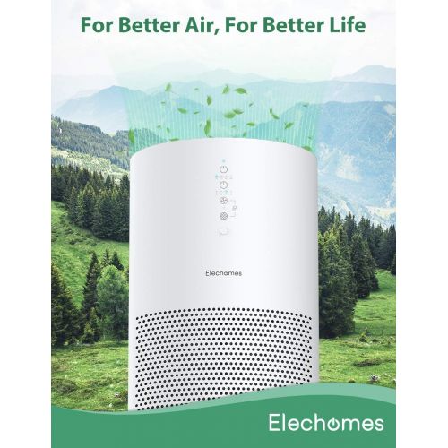  Elechomes Air Purifier for Home, EPI236 Air Cleaner with True H13 HEPA Filter, 22dB Quiet Air Filter for Dust, Pollen, Dander, Bedroom, Office, Air Quality Sensor, Auto Mode, Timer