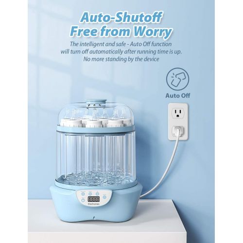  Baby Bottle Sterilizer and Dryer, Elechomes Electric Steam Sterilizer, Up to 10 Bottles, Super Large Capacity 600W Fast Bottle Ste-rilizer with LED Display, Auto Shut Off, BPA-Free