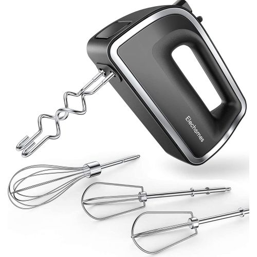  Hand Mixer Electric, Elechomes Hand Mixer Retractable Cord, 5-Speed Handheld Mixer with Turbo, Wired Beaters, Dough Hooks and Whisk for Baking Mixing