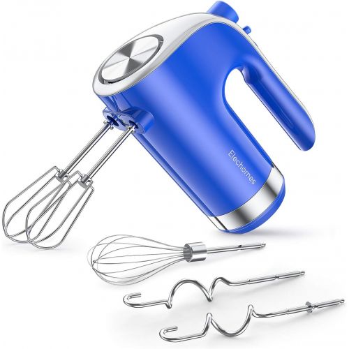  Electric Hand Mixer, Elechomes Handheld Mixer with 5 Speed & Turbo Boost, Includes Beaters and Whisk for Cream, Cake, Cookies and Eggs, Blue