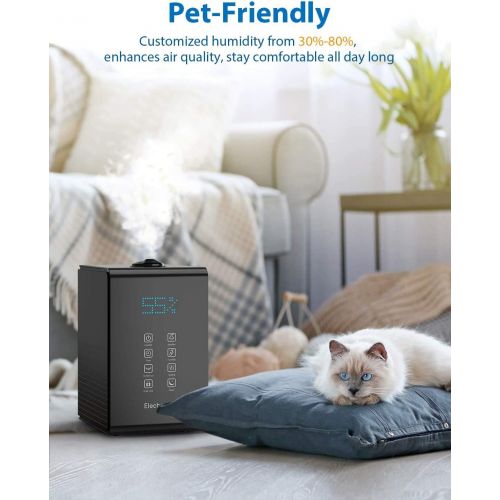  [아마존베스트]Elechomes Top Filling Ultrasonic Humidifier 5.5 L, Room Humidifier Hot/Cold Steam with Remote Control and Moisture Monitor, Dual 360° Rotating Steam Nozzles, Timer 1-12H, SH8820