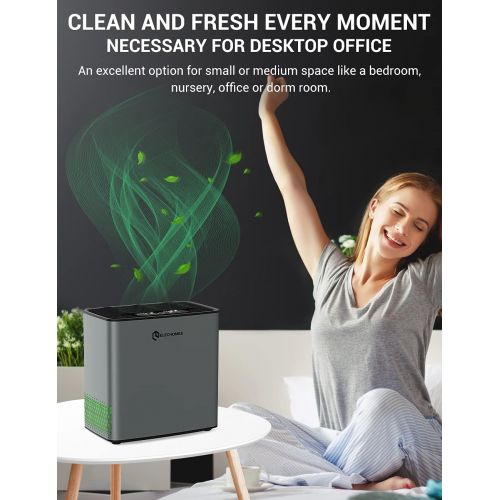  Elechomes Air Purifier 4 in 1 with H13 HEPA & Activated Carbon Filter, Auto Mode & Sleep Mode, Childrens Lock, 22 dB Quiet Air Purifier for Allergy Sufferers, Smokers, Dust, Pollen