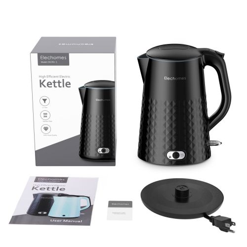  Elechomes 1.7L Electric Kettle Water Heater with Smart Keep Warm Function, Stainless Steel Interior, BPA-Free Cool Touch Exterior and Vacuum Layer, Black