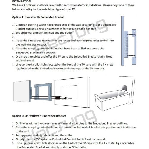  Elecsung Smart Mirror TV for Bathroom IP66 Waterproof Android 11.0 System with Integrated HDTV(ATSC) Tuner and Built-in Wi-Fi&Bluetooth