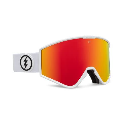  Electric - Kleveland.S, Snow Goggles, Matte White Frame, Red Chrome Lens & Light Green Lens