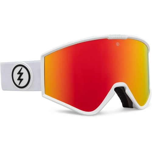  Electric - Kleveland.S, Snow Goggles, Matte White Frame, Red Chrome Lens & Light Green Lens