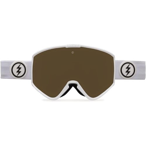  Electric - Kleveland+, Snow Goggles, Gloss White Frame, Photochromic Green Bronze Gold Chrome Lens