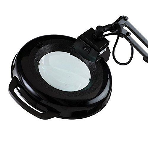  Electrix 7122 BLACK Magnifier Lamp, Fluorescent, Clamp-on Mounting, 5-Diopter, 45 Reach, 22 Watt, 1,050 Raw Lumens