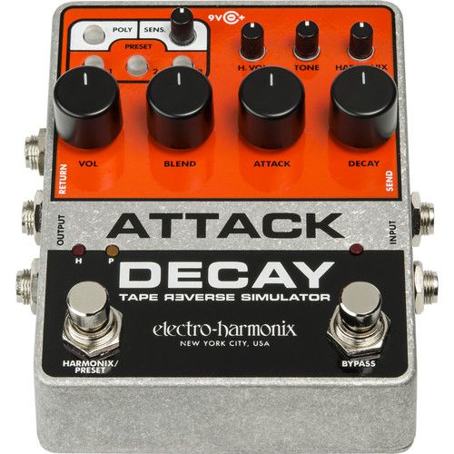  Electro-Harmonix Attack Decay Tape Reverse Simulator Pedal for Electric Guitar