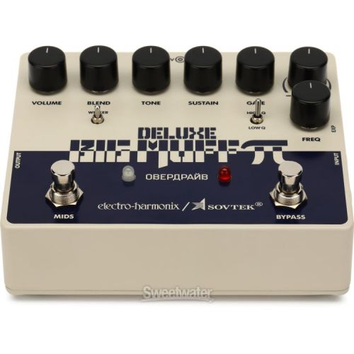  Electro-Harmonix Sovtek Deluxe Big Muff Pi Fuzz Pedal with Mid-Shift