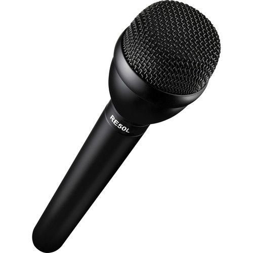  Electro-Voice RE50L Omnidirectional Broadcast Microphone with Mic Flag Kit (Black)