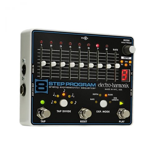  Electro-Harmonix},description:Attention freaks and geeks, this baby, the 8-Step Program Analog Expression Sequencer, connects to another device and delivers sequencer control over