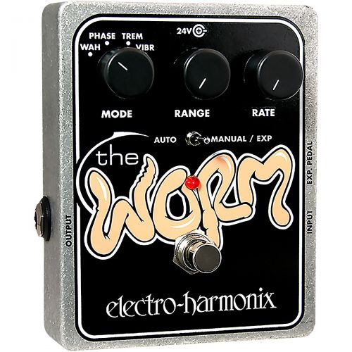  Electro-Harmonix},description:The Electro-Harmonix Worm is a guitar effects pedal with an all-analog multi-effects processor featuring Phaser, Tremolo, Vibrato and a Neo-modulated