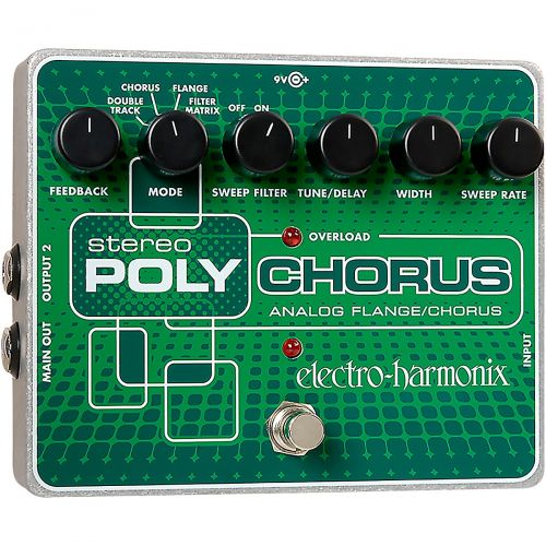  Electro-Harmonix},description:The Electro-Harmonix XO Stereo Polychorus Analog Flanger and Chorus Guitar Effects Pedal produces a wide variety of tones, from mellow to maniac. Its