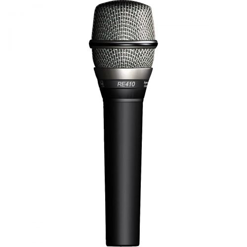  Electro-Voice},description:The versatile Electro-Voice RE410 is a handheld condenser vocal microphone that provides a crisp, clear top; sweet midrange; and pulls the voice out of t