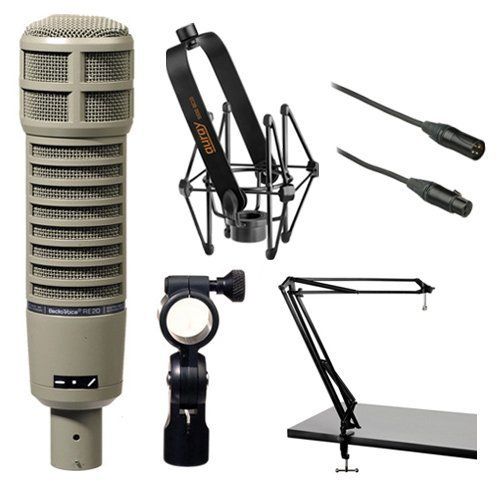  [무료배송]일렉트로보이스 다이나믹마이크 방송 마이크 Electro-Voice RE20 Microphone Kit with Shockmount, Two-Section Broadcast Arm and Microphone Cable