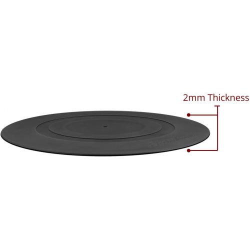  Electrohome Turntable Platter Mat (Black Rubber) - Durable Silicone Design for Vinyl Record Players (PENTRP)