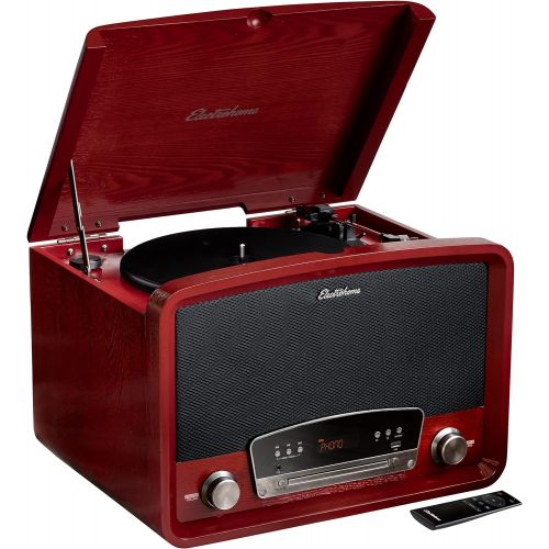  Visit the Electrohome Store Electrohome Kingston 7-in-1 Vintage Vinyl Record Player Stereo System with 3-Speed Turntable, Bluetooth, AM/FM Radio, CD, Aux in, RCA/Headphone Out, Vinyl/CD to MP3 Recording & USB