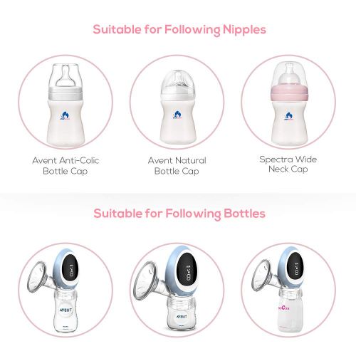  Electric Breast Pump, Elefmom Portable Breast Pump with USB Rechargeable Battery, Milk Pump with Led Display, Quiet,Travel Friendly, Pink