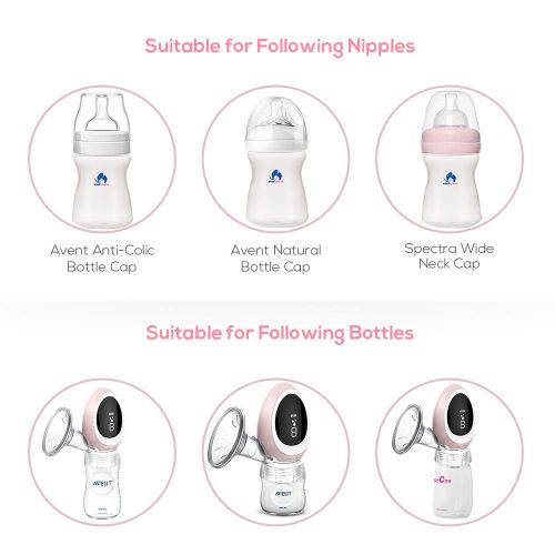  Electric Breast Pump, Elefmom Portable Breast Pump with USB Rechargeable Battery, Milk Pump with Led Display, Quiet,Travel Friendly, Pink