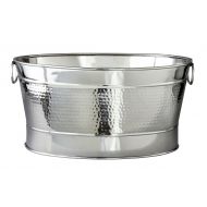 Elegance Hammered 20-1/2 by 14 by 9-Inch Stainless Steel Party Tub