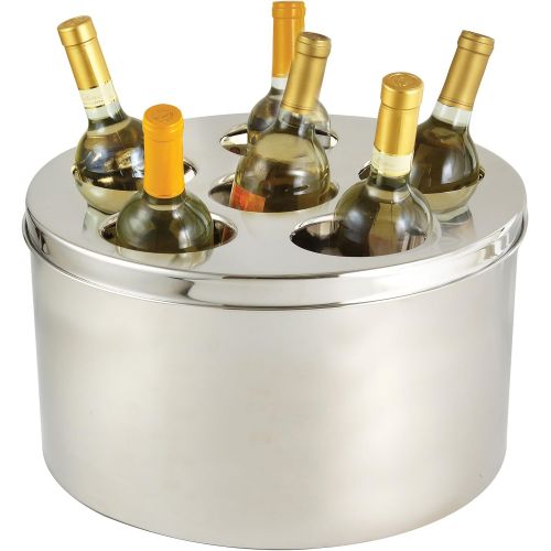  Elegance Stainless Steel Beverage Tub Double Wall wLid Holds 6 Bottles