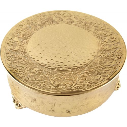  Elegance 89961 Round Ornate Wedding Cake Stand Serveware Accessories, 16, Gold