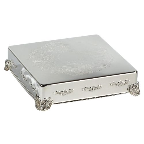  Elegance Silver 89903 Silver Plated Square Cake Stand, 14