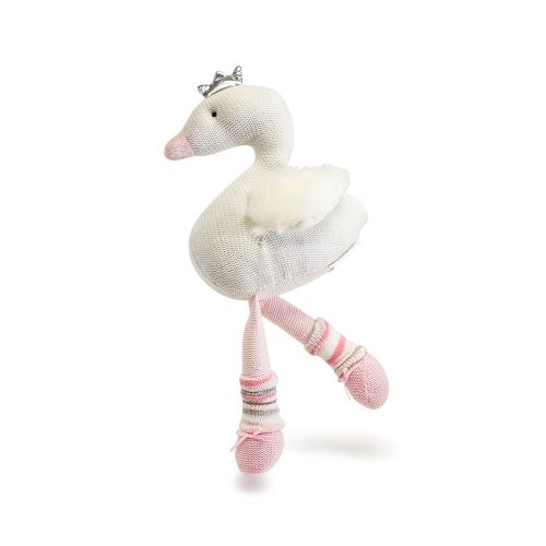  Elegant Baby Swan Knittie Bittie Toy - Ages 6 Months+