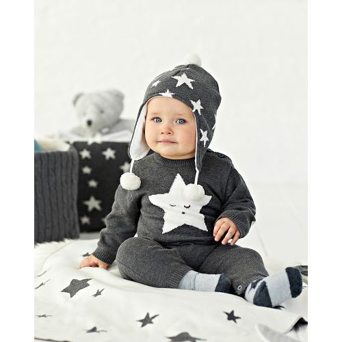  Elegant Baby Unisex Star Knit Coverall - Baby