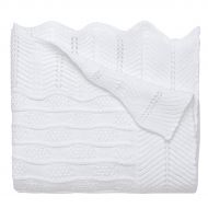 Elegant Baby Premium 100% Cotton Knit Blanket, White Texture Knit, 30 x 40