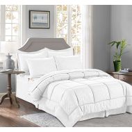 Elegant Comfort Silky Soft Bamboo Design Bed-in-a-Bag 8-Piece Comforter Set --HypoAllergenic - FullQueen, White