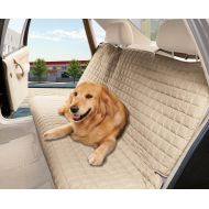 ELEGANT COMFORT Elegant Comfort Quilted Design %100 Waterproof Bench Car Seat Protector Cover (Entire Rear Seat) for Pets - TIES TO STOP SLIPPING OFF THE BENCH , Beige