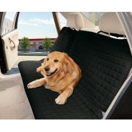 ELEGANT COMFORT Elegant Comfort Quilted Design %100 Waterproof Bench Car Seat Protector Cover (Entire Rear Seat) for Pets - TIES TO STOP SLIPPING OFF THE BENCH , Black