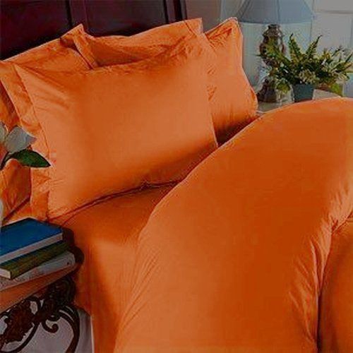  Elegant Comfort 1500 Thread Count Wrinkle & Fade Resistant Egyptian Quality Ultra Soft Luxurious 4-Piece Bed Sheet Set, King, Elite Orange