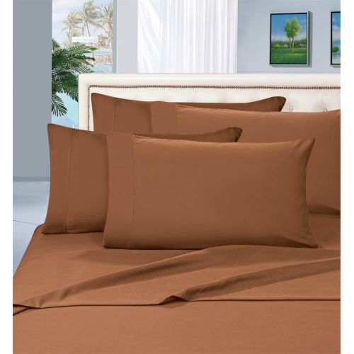  Elegant Comfort 1500 Thread Count Egyptian Quality 4 Piece Wrinkle Free and Fade Resistant Luxurious Bed Sheet Set, Twin, Light Brown