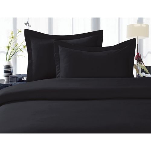  Elegant Comfort 4 Piece 1500 Thread Count Luxurious Ultra Soft Egyptian Quality Coziest Sheet Set, Queen, Black