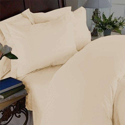  Elegant Comfort 1500 Thread Count Wrinkle Resistant Egyptian Quality Ultra Soft Luxurious 4-Piece Bed Sheet Set, Full, Beige