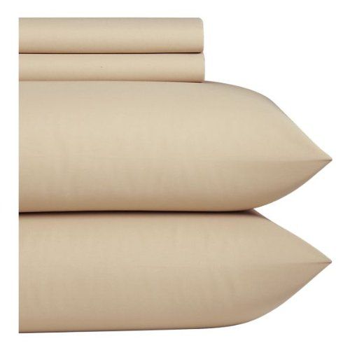  Elegant Comfort 4-Piece 1500 Thread Count Egyptian Quality Bed Sheet Sets with Deep Pockets, Full, Beige