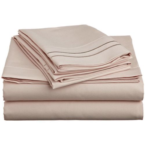  Elegant Comfort 4-Piece 1500 Thread Count Egyptian Quality Bed Sheet Sets with Deep Pockets, Full, Beige