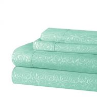 Elegant Comfort Luxurious Silky Soft Coziest 3-Piece Bed Sheet Set Beautiful Design Wrinkle, Mint Green