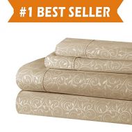 Elegant Comfort Luxurious Silky Soft Coziest 3-Piece Bed Sheet Set Beautiful Design Wrinkle, Taupe