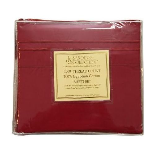  Elegant Comfort BedInABox JS Sanders 1500 Thread Count Sheet Set, Full Size, Burgundy
