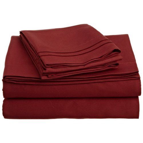  Elegant Comfort 4-Piece 1500 Thread Count Egyptian Quality Bed Sheet Sets with Deep Pockets, Full, Burgundy