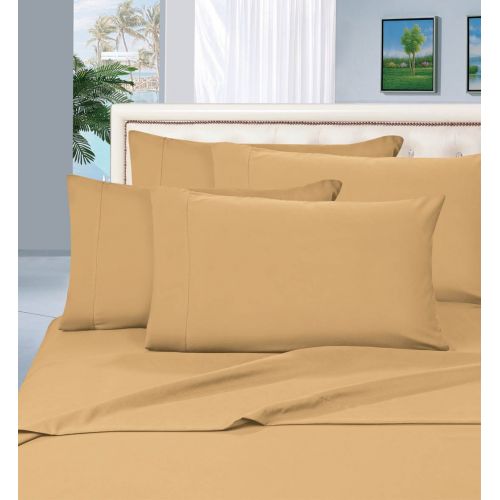  Elegant Comfort 1500 Thread Count Egyptian Quality 6 Piece Wrinkle Free and Fade Resistant Luxurious Bed Sheet Set, Full, Gold