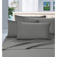 Elegant Comfort 1500 Thread Count Egyptian Quality 6 Piece Wrinkle Free and Fade Resistant Luxurious Bed Sheet Set, California King, Gray