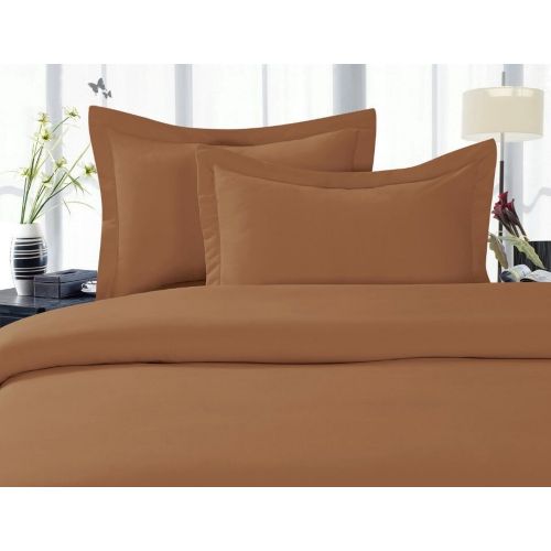  Elegant Comfort 1500 Thread Count Egyptian Quality Super Soft Wrinkle Free 4-Piece Sheet Set, Queen, Mocha Chocolate