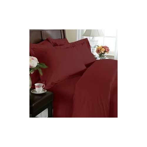  Elegant Comfort 1500 Thread Count Luxury Egyptian Quality Super Soft Wrinkle Free and Fade Resistant 4-Piece Sheet Set, Full, Burgundy