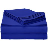 Elegant Comfort 1500 Thread Count Wrinkle Resistant Egyptian Quality Ultra Soft Luxurious 4-Piece Bed Sheet Set, Full, Royal Blue