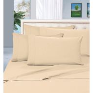 Elegant Comfort 1500 Thread Count Egyptian Quality 6 Piece Wrinkle Free and Fade Resistant Luxurious Bed Sheet Set, Queen, Cream